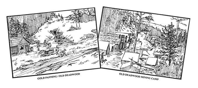 Frawley Ranch historical theme park sketches and gold panning mining camp