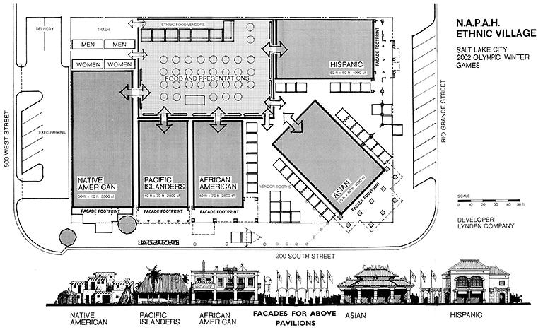 Nations of the Native West NAPHA Ethnic Village architectural floor plan